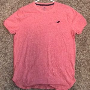 Salmon Hollister Curved hem tee